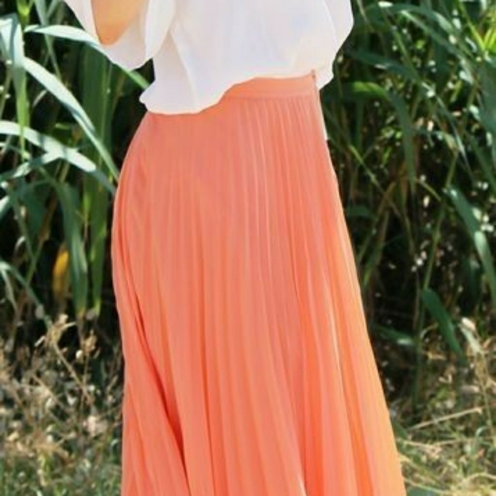 Coral colored Long skirt size medium